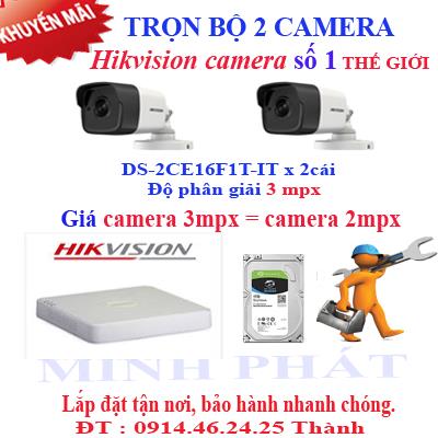 Trọn bộ 2 camera 3.0 mpx = giá 2.0 mpx